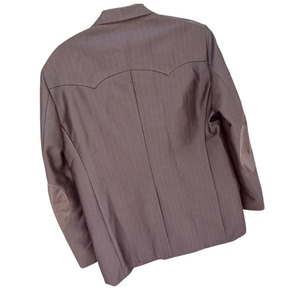 Alamo Made in Mexico Brown Western Rodeo Blazer Leather Accents Men Size 42R - Picture 4 of 16